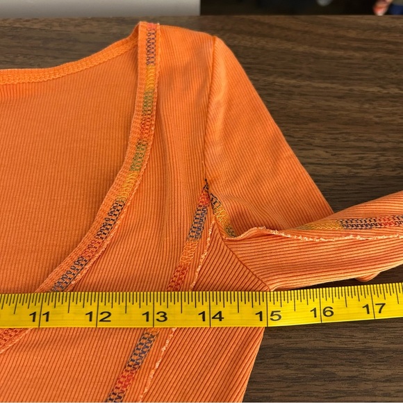 UO OUT FROM UNDER Orange Long Sleeve Crop Top XS - Picture 9 of 11